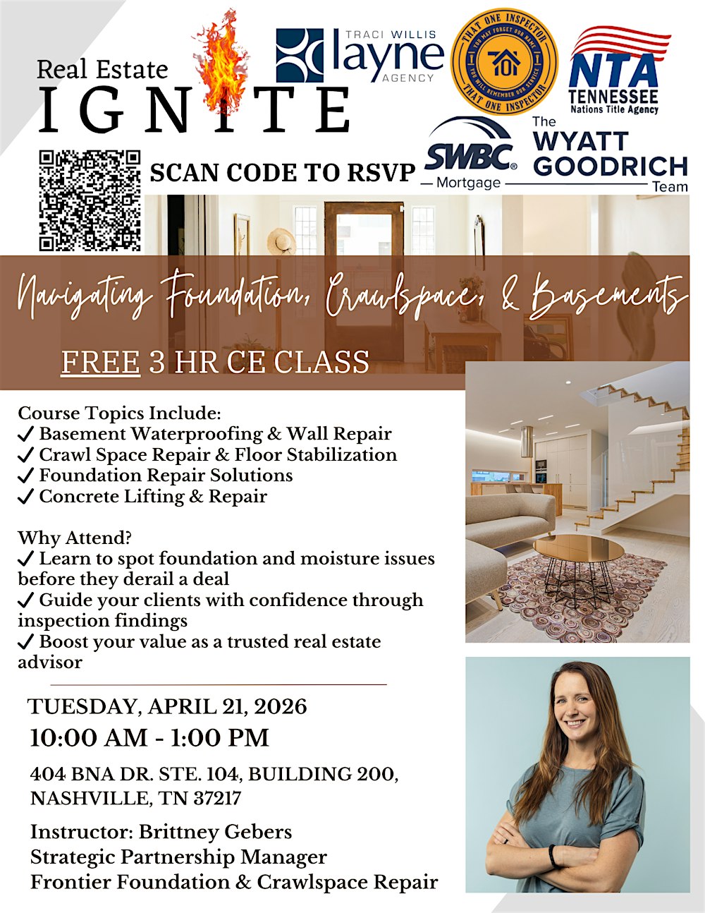 FREE 3-HR CE CLASS FOR REALTORS: Navigating Foundation, Crawlspace, & Basem