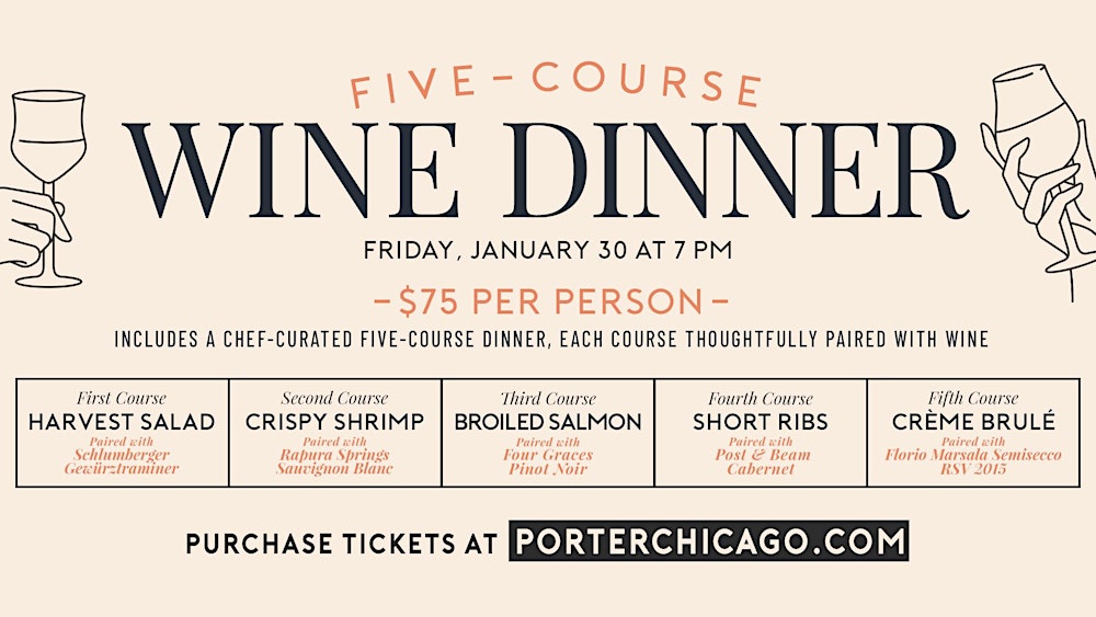 Five-Course Wine Dinner at Porter Kitchen & Deck