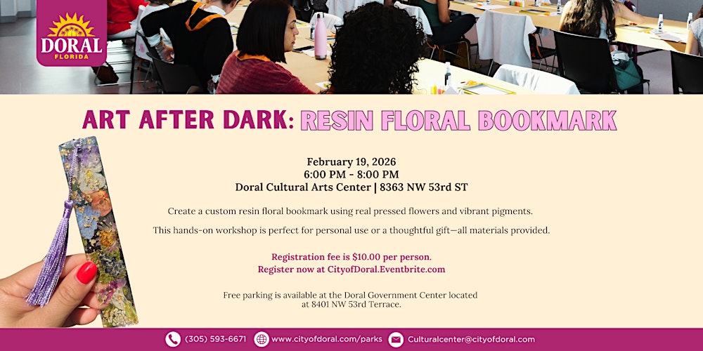 Art After Dark: Resin Floral Bookmark