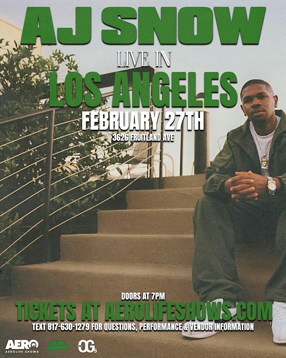 FEBRUARY 27th: AJ SNOW Live in Los Angeles, CA
