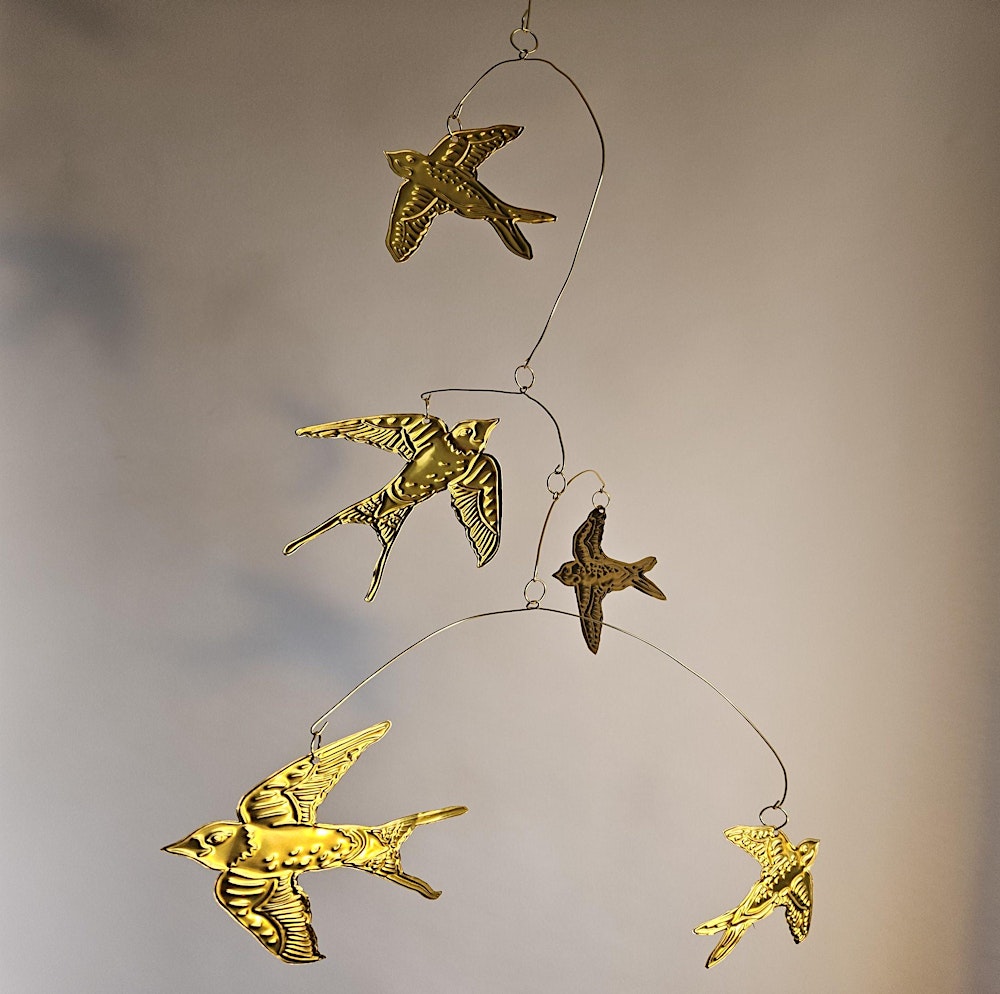 Tin Embossing: Swallow Hanging Mobile