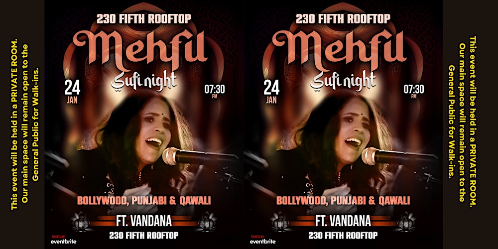 MANHATTAN MEHFIL- LIVE BOLLYWOOD SUFI NIGHT FT. VANDANA @230 FIFTH