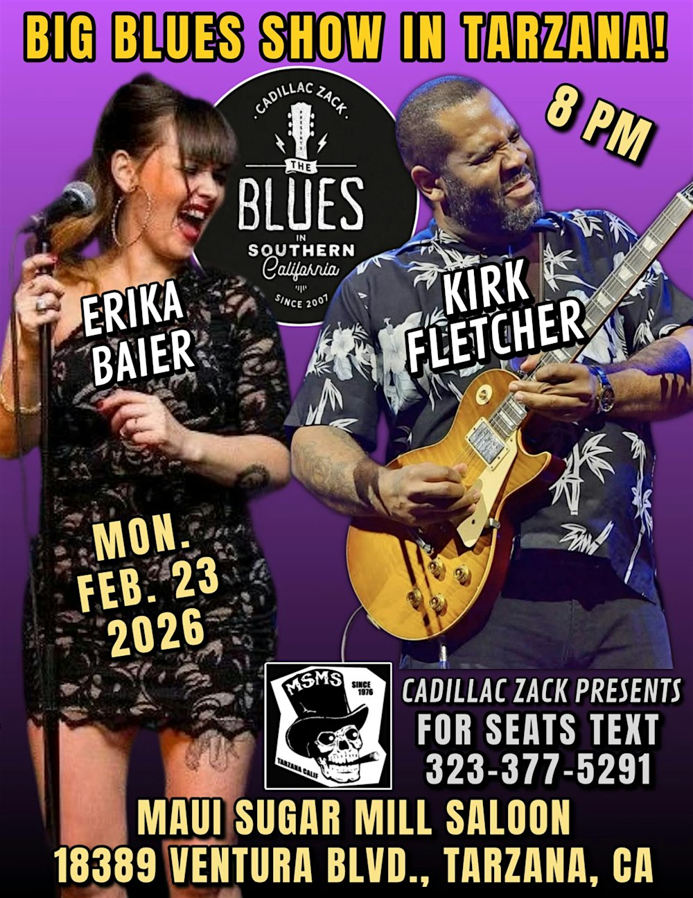 KIRK FLETCHER (Blues Guitar Master) with guest ERIKA BAIER - in Tarzana!