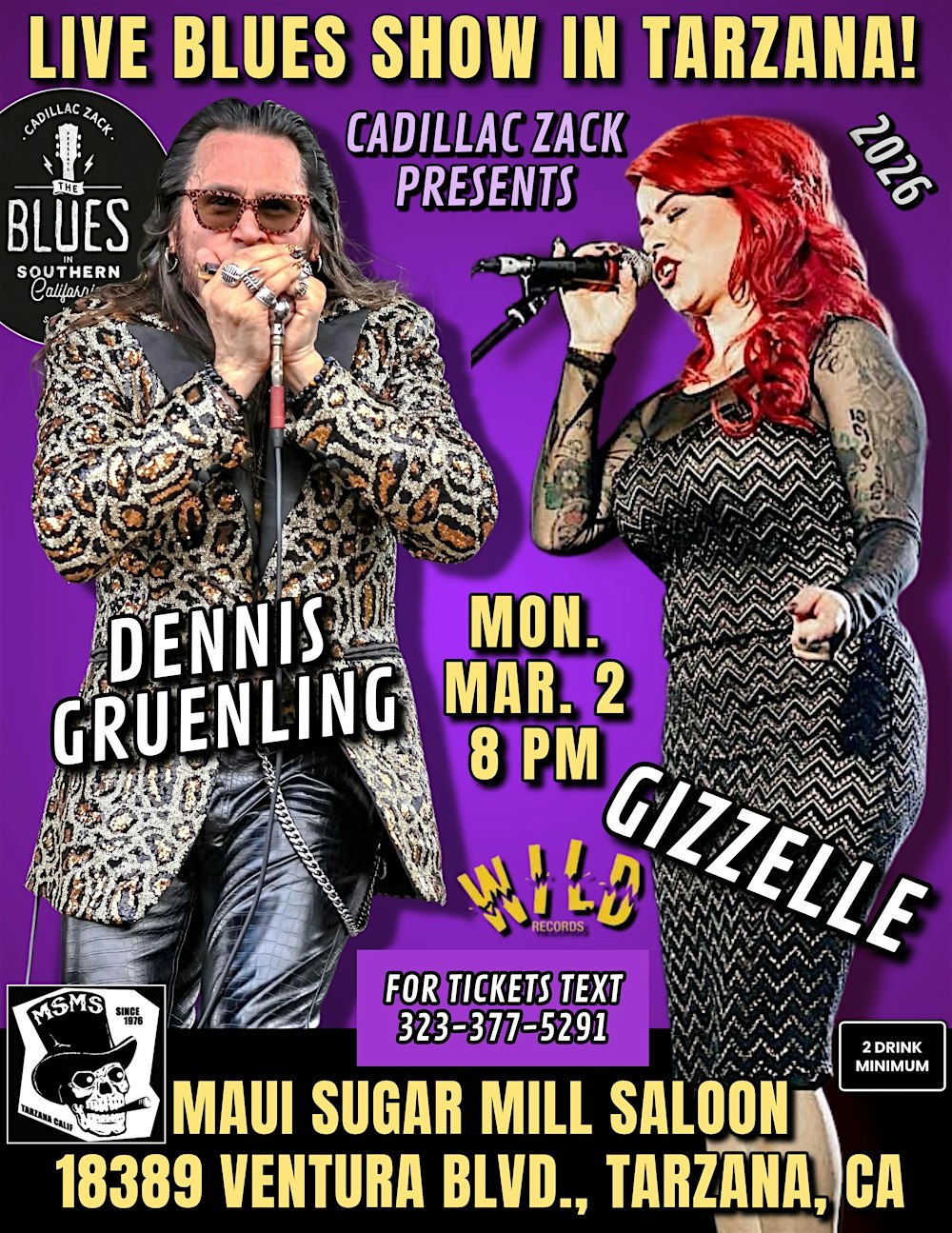 GIZZELLE & DENNIS GRUENLING - Genius Vocalist & Harmonica - in Tarzana!