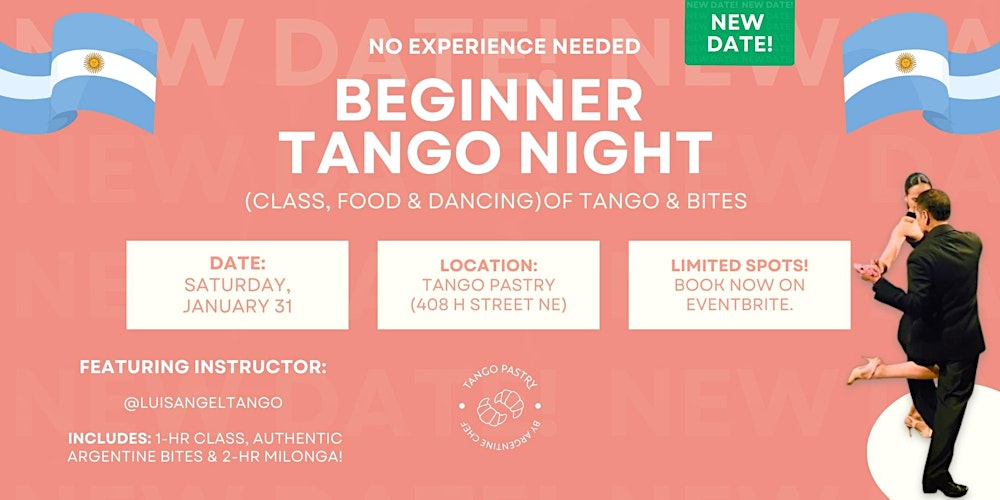 No Experience Needed: Beginner Tango Night (Class, Food & Dancing)