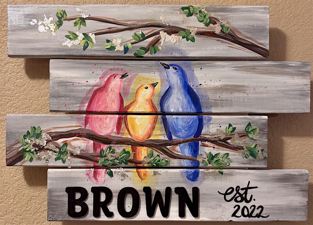 Birds of a Feather Custom Wood Sign OR Canvas  at Locavore Beer Co.