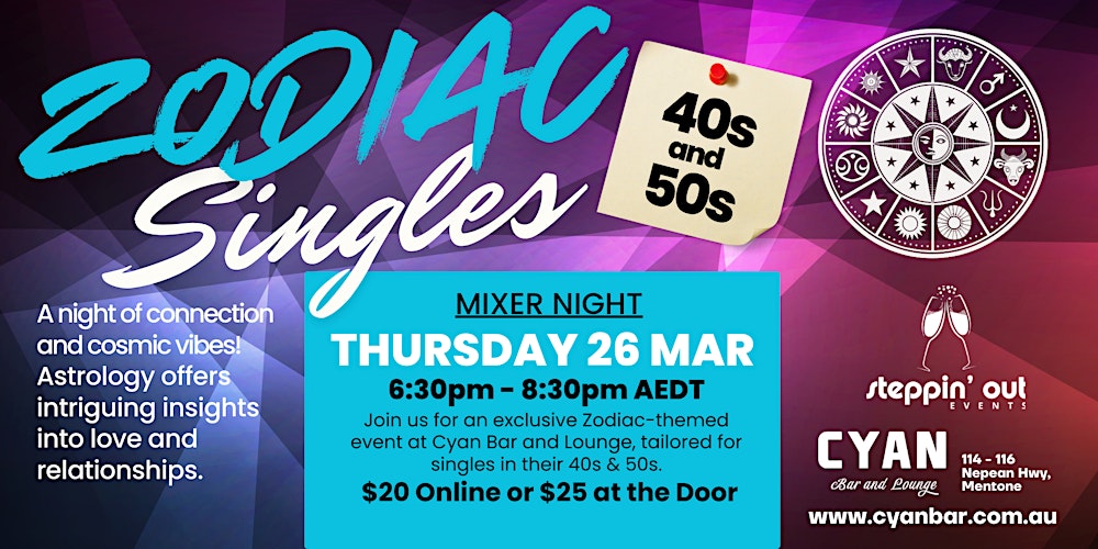 Zodiac Themed Singles 40 & 50's Event