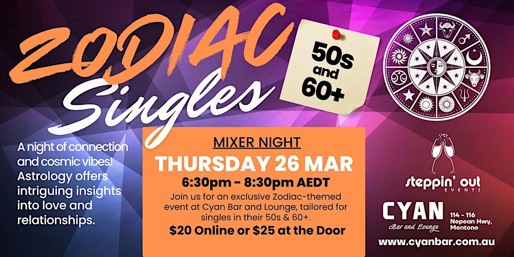 Zodiac Themed Singles 50 & 60 +  Event