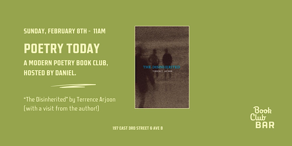 Poetry Today Book Club: "The Disinherited" by Terrence Arjoon