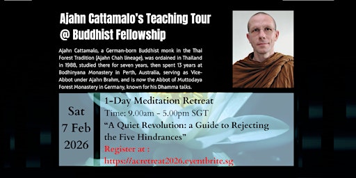 1-day Meditation Retreat with Ajahn Cattamalo