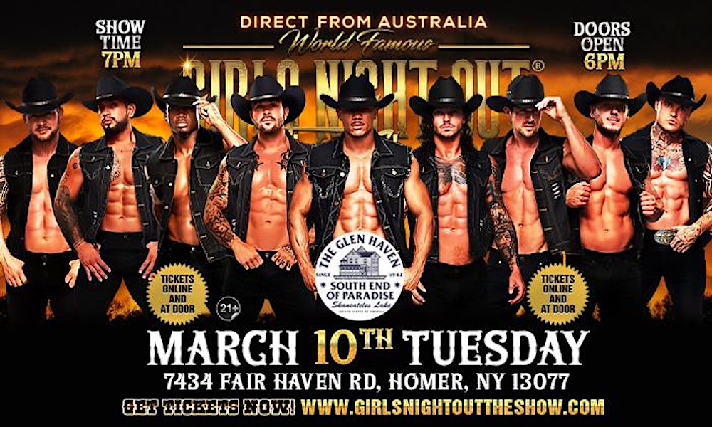 HUNKS Girls Night Out® AUSTRALIA TAKEOVER HOMER,NY USA!!!