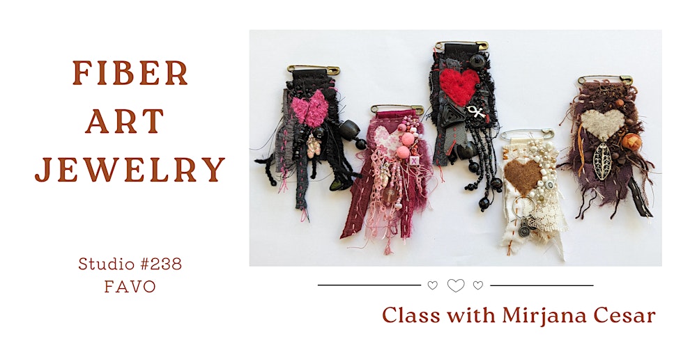 Fiber Art Jewelry Workshop: Statement Brooches