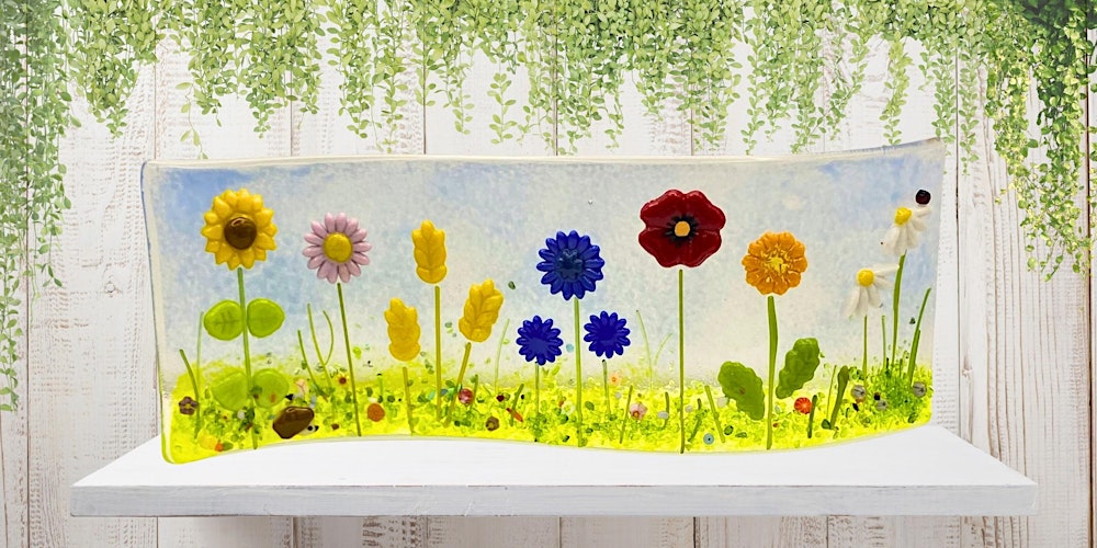 Fused Glass Floral Wave