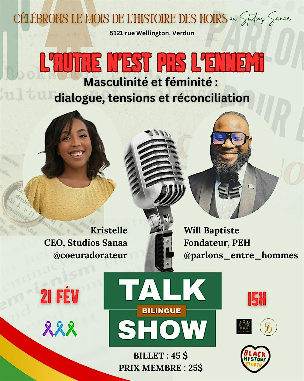 Tu N'es Pas Mon Ennemi Talk Show and Healing Discussion Panel