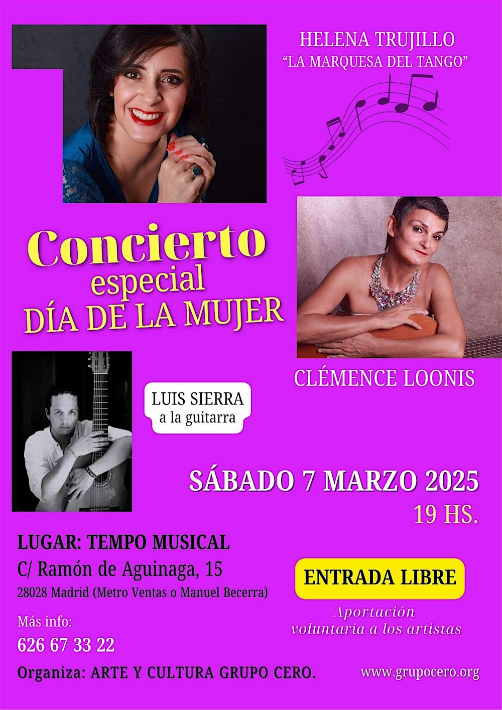 CONCIERTO ESPECIAL DÍA DE LA MUJER. CANTANTES DEL GRUPO CERO