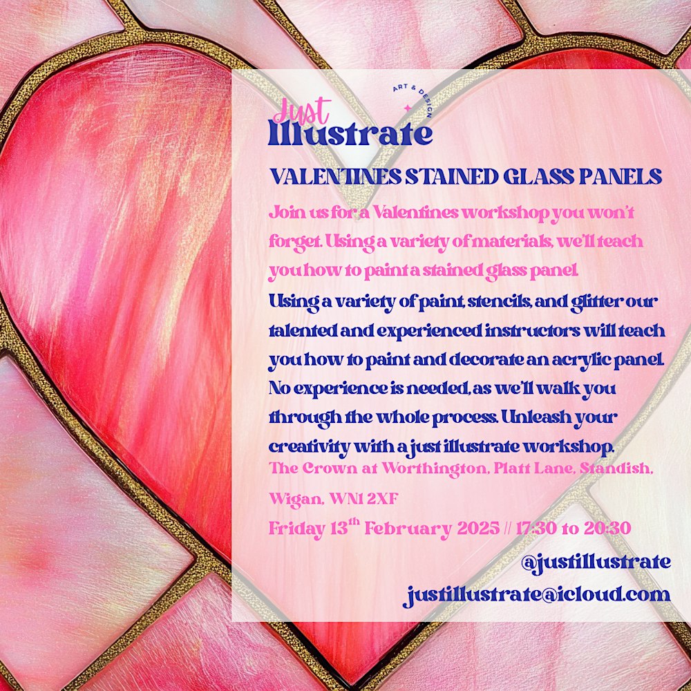 Valentines Stained Glass Painting with Dinner