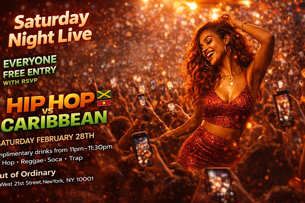 Saturday Night Live: Hip Hop vs Caribbean | Everyone Free Entry w/ RSVP