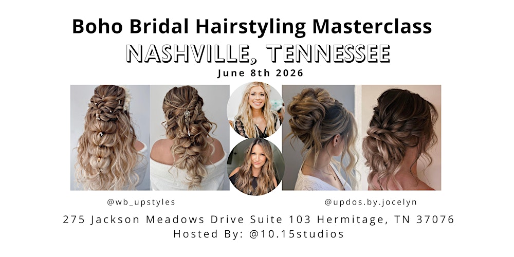 Nashville, TN Bridal Hair Masterclass  @wb_upstyles & @updos.by.jocelyn