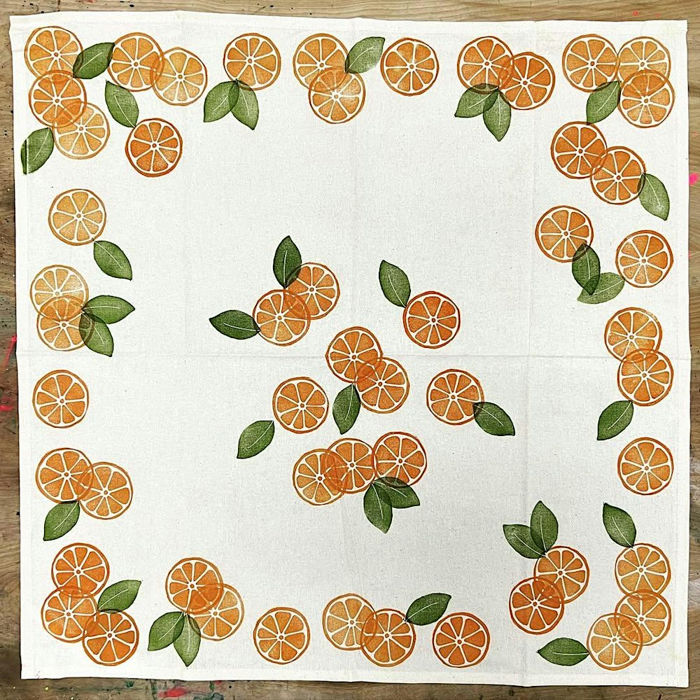 Block Printed Tea Towel Workshop