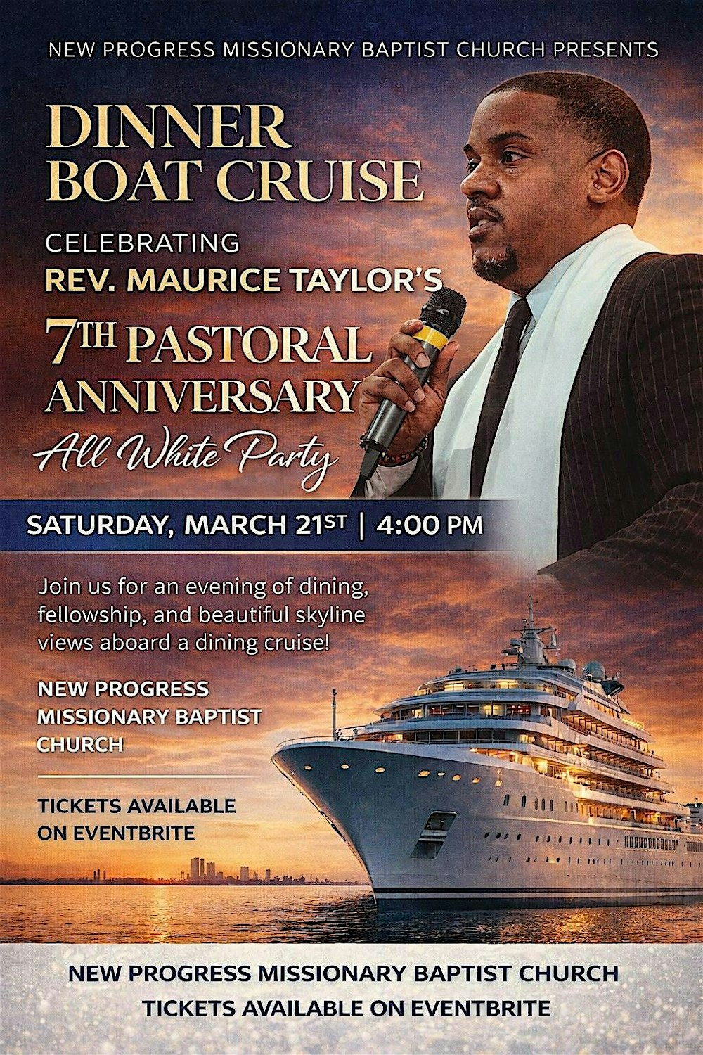 Pastor Taylor Boat Cruise w Dinner