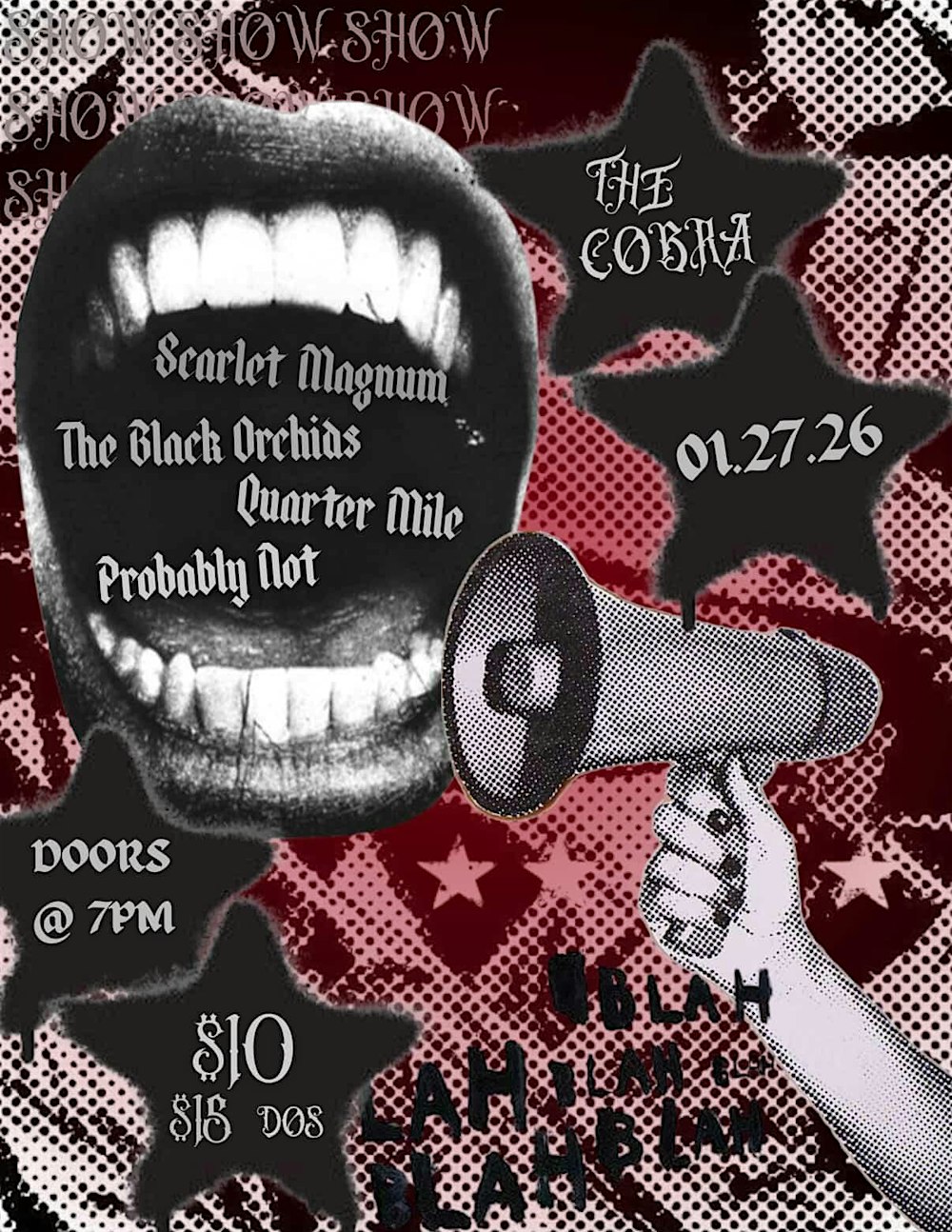 Venue: Scarlet Magnum | The Black Orchids | Quarter Mile | Probably Not