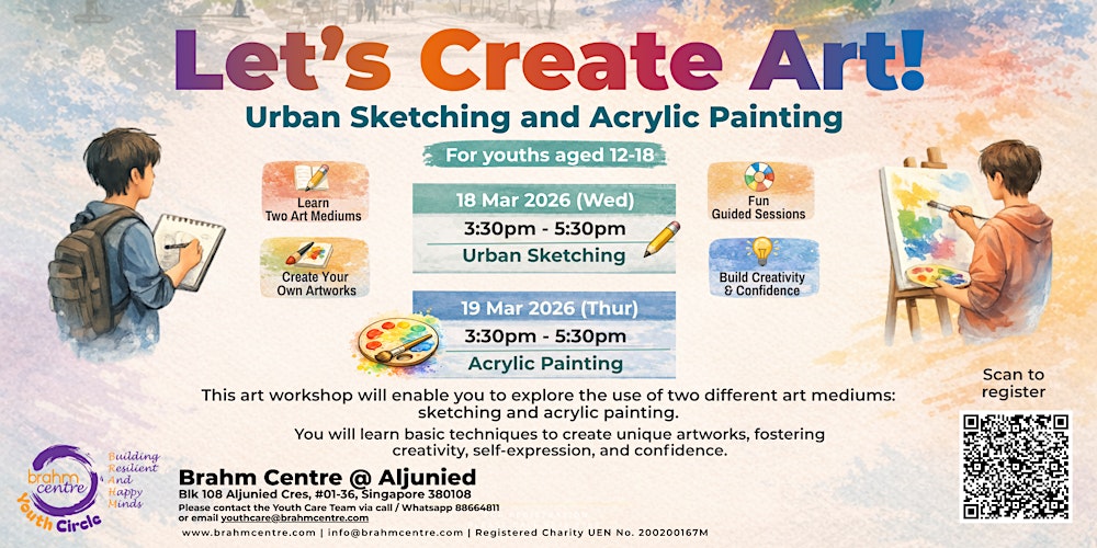 Let’s Create Art! Urban Sketching and Acrylic Painting (12-18 years old)