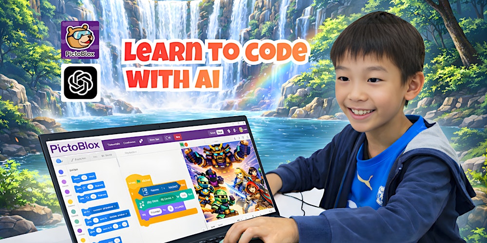 March-April  Learn to Code with AI Camp Near Me (Novena) (Ages 7–9)