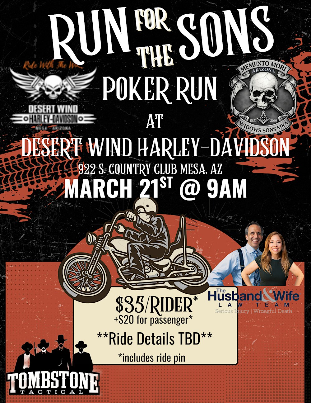 Annual - Widows Sons - Memento Mori 2026 Poker Run ( Run for the Sons)