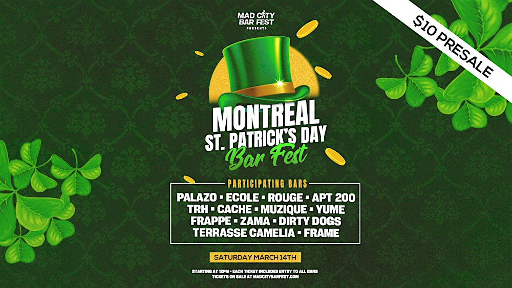 Montreal St. Patrick's Day Bar Fest | St Patrick’s Day Bar Fest de Montréal