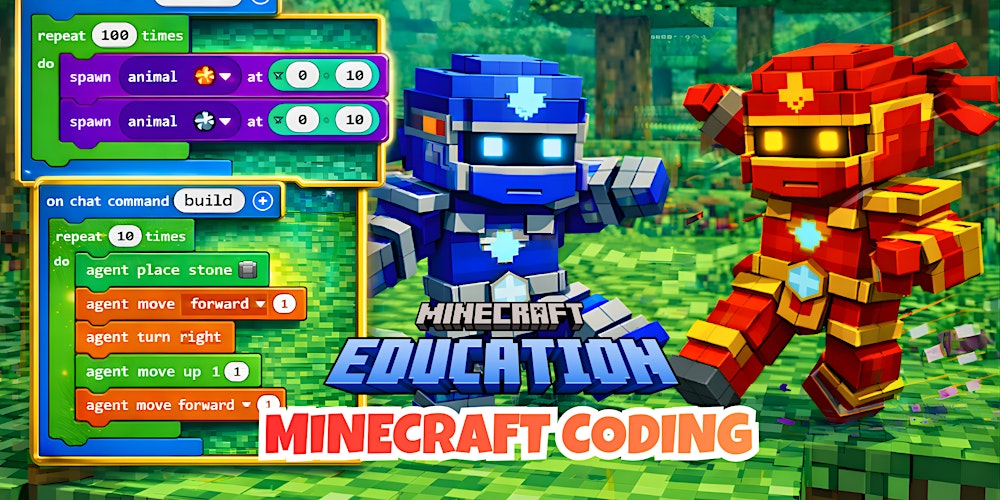 March-April  Minecraft Coding Camp Near Me (Novena) (Ages 8–12)