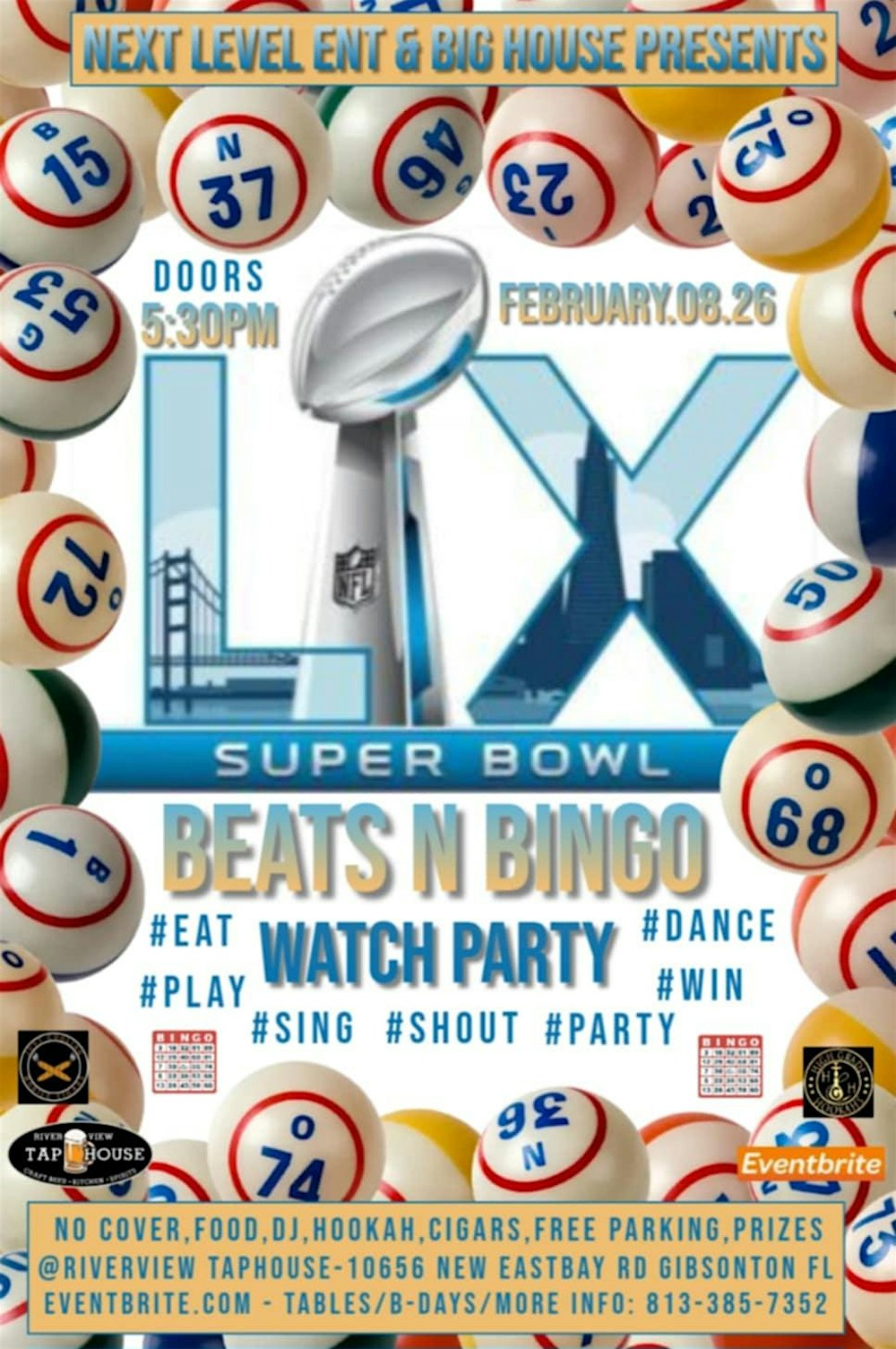 beats n bingo superbowl watch party VIP TABLE ONLY OPTION