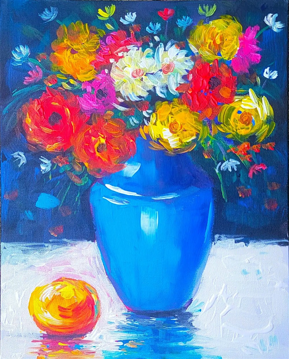 Sip and Paint Washington DC - Floral Vase in Full Bloom