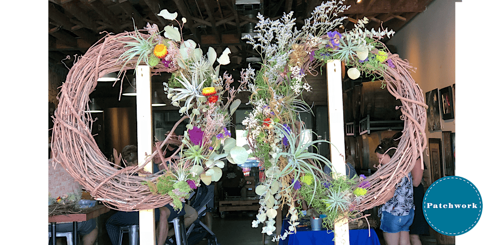 Patchwork Galentine's Day Air Plant Wreath Workshop