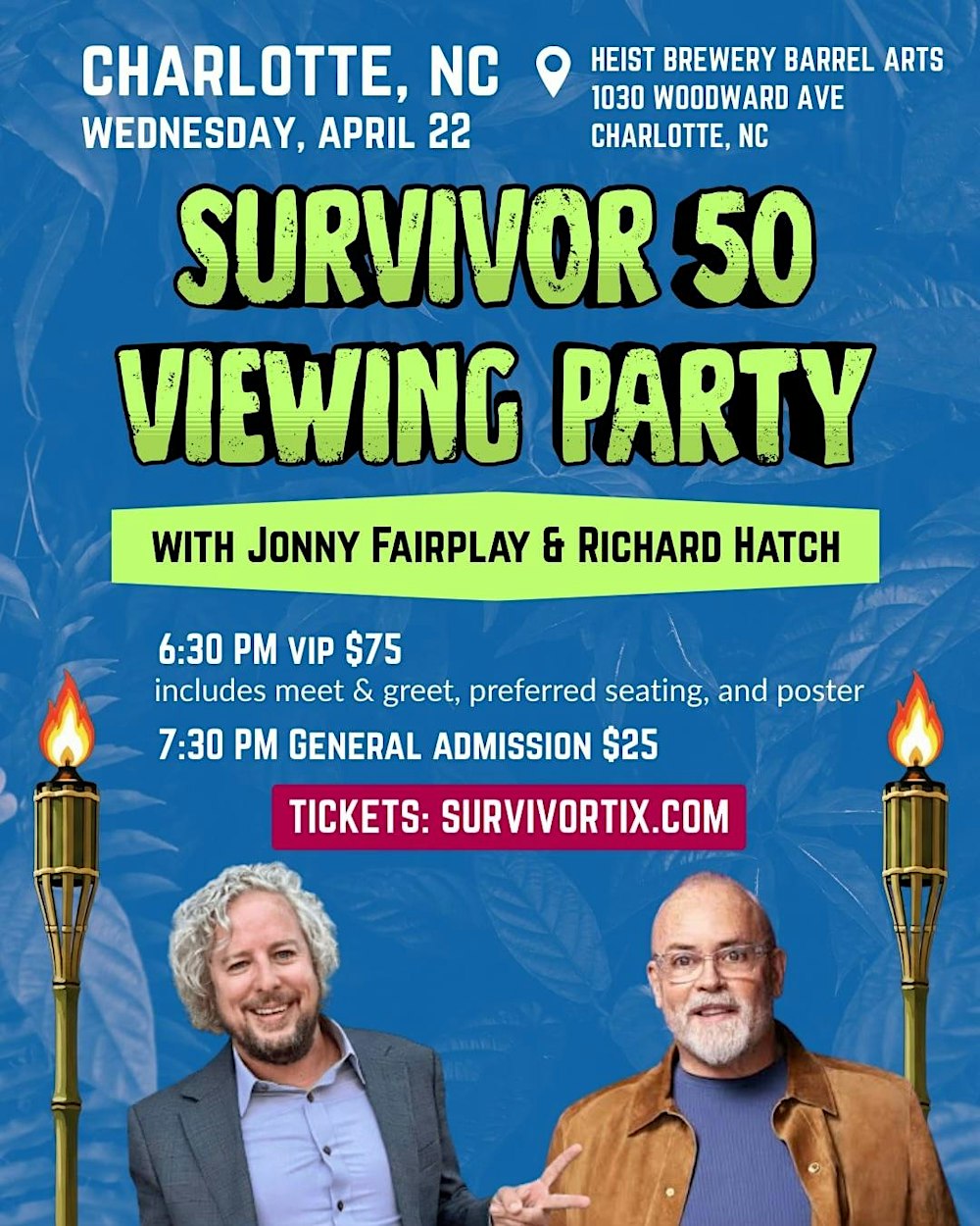 Survivor 50 Viewing Party Jonny Fairplay & Richard Hatch - Charlotte NC