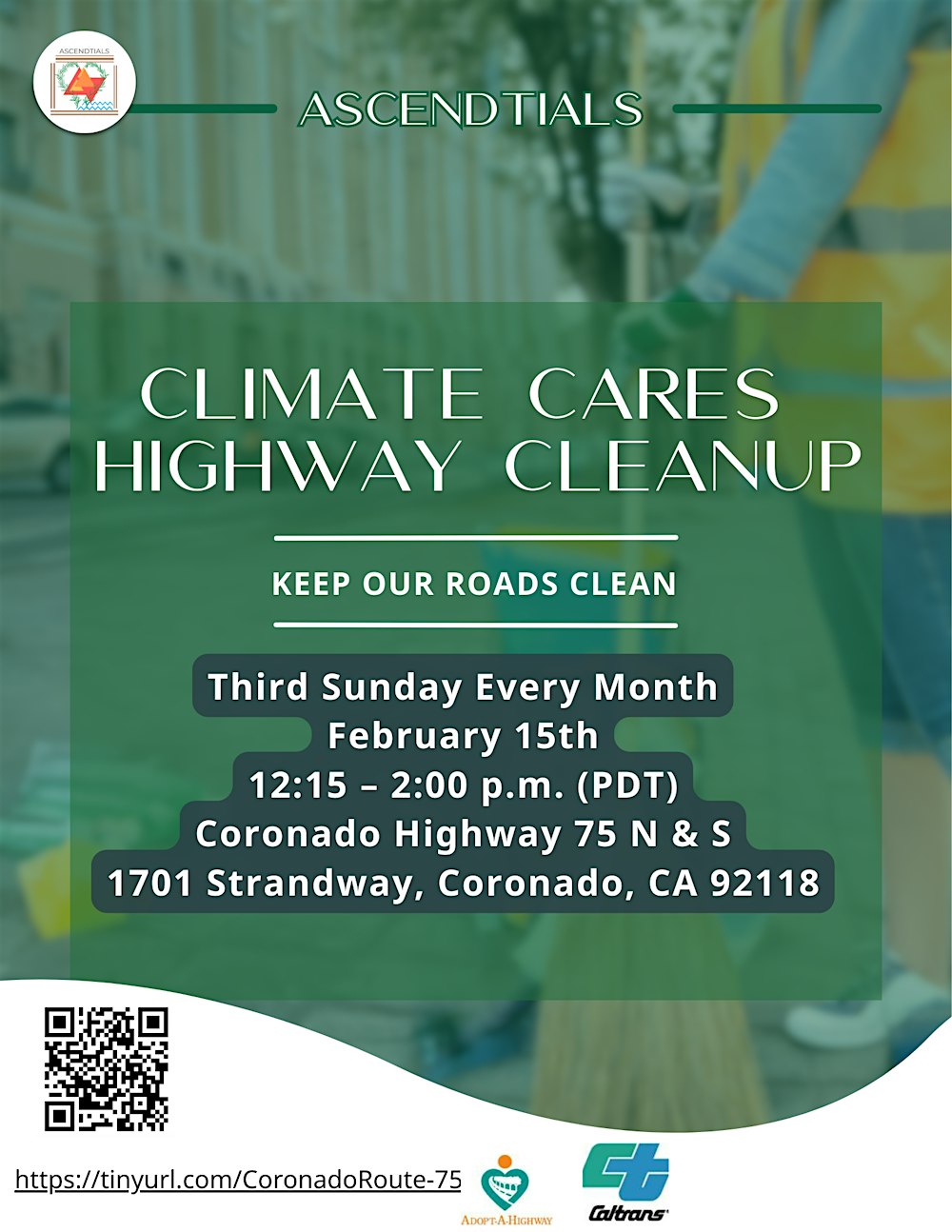 ASCENDtials Climate Cares Highway Cleanup Event at Coronado Route 75