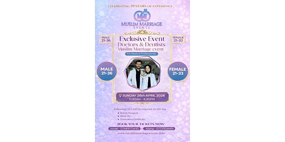 Muslim Marriage Events Birmingham - Doctors & Dentists Event