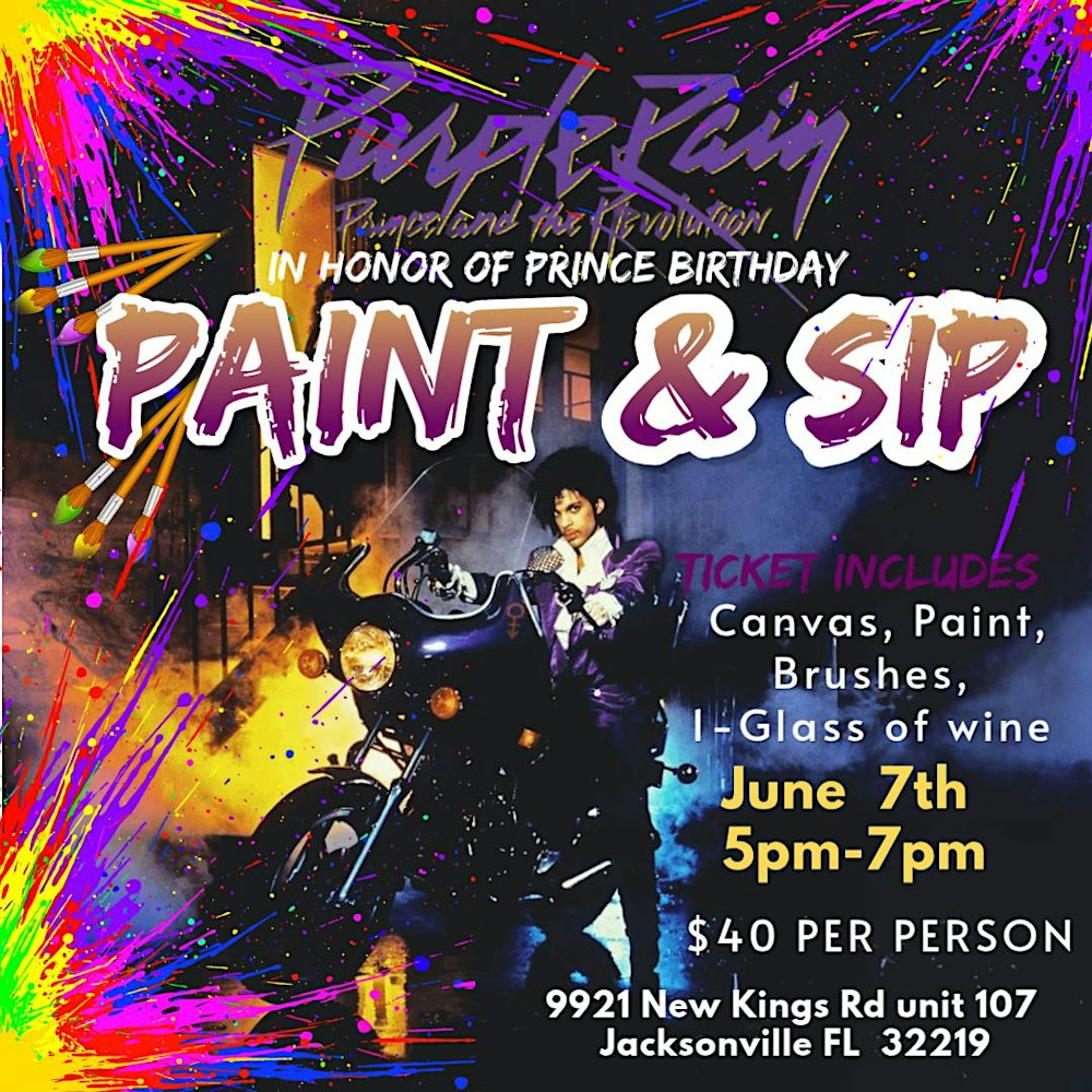 Prince Tribute Sip & Paint – Celebrate His Birthday!