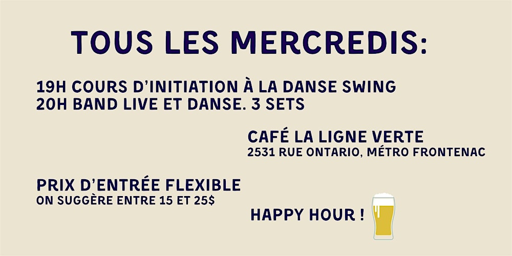 Live jazz and swing  dance class - Les Mercredis swing