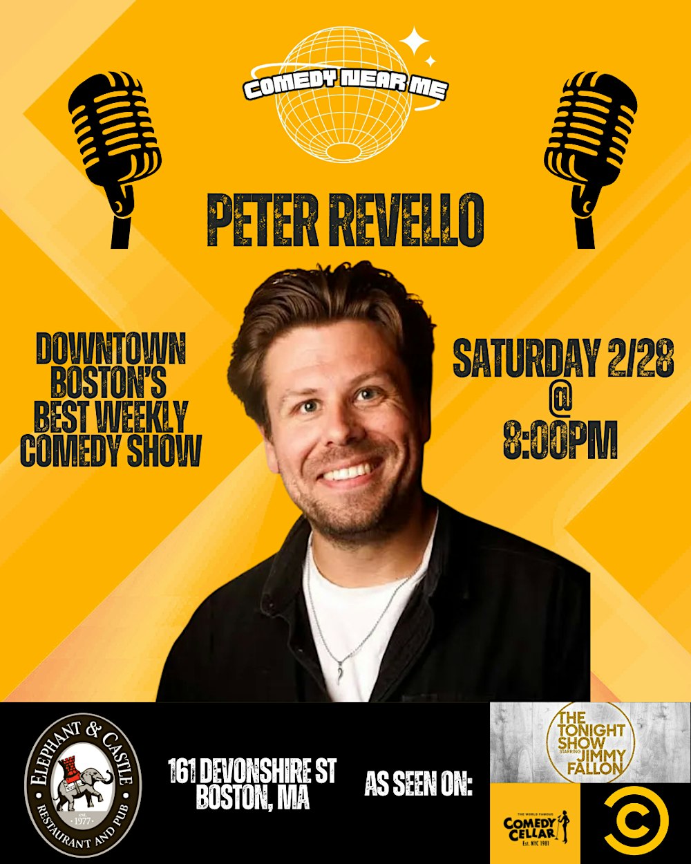 Comedy Night w/ Peter Revello @ Elephant & Castle (Downtown Boston)