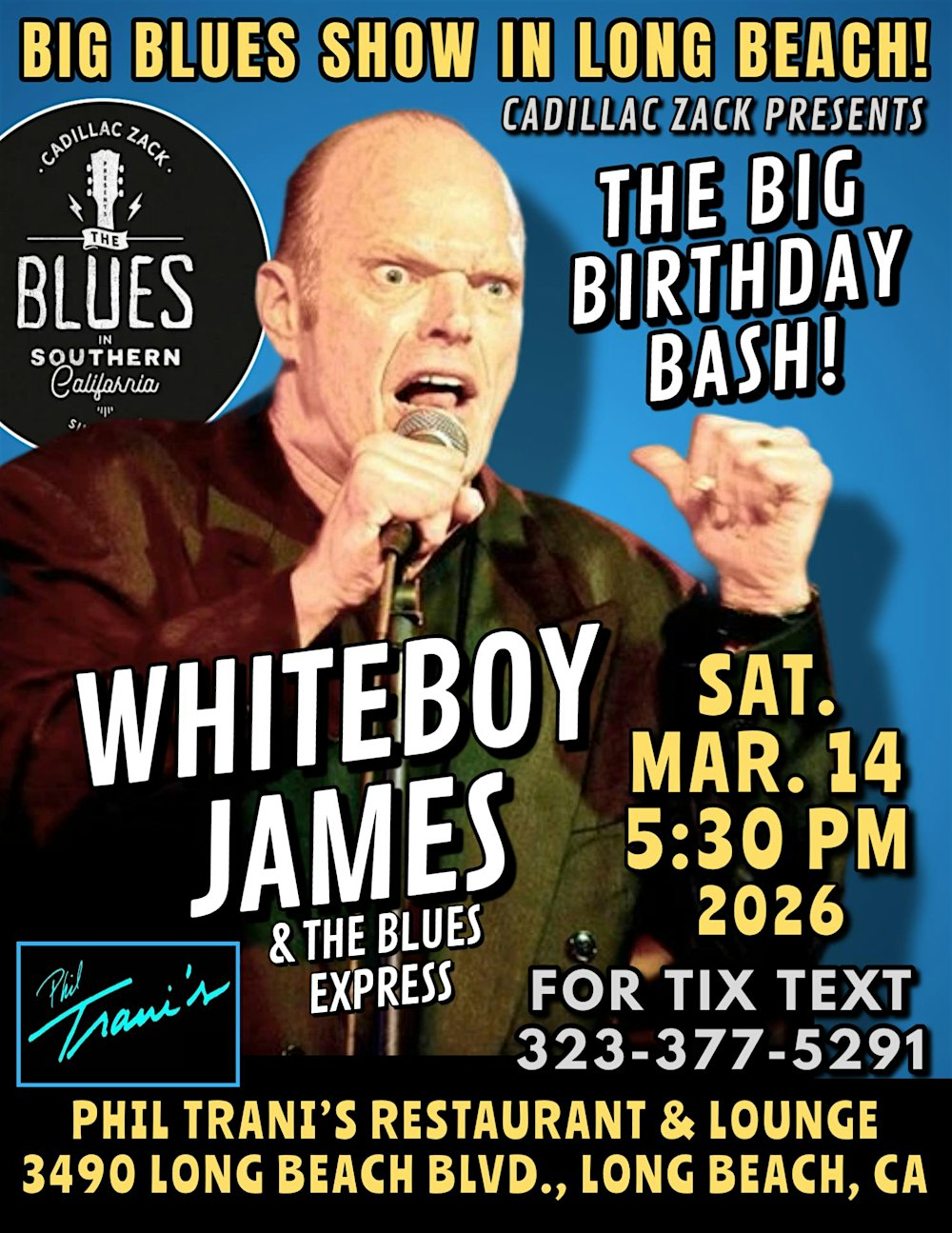 WHITEBOY JAMES - Blues and Roots Legend's Birthday Bash - Long Beach!