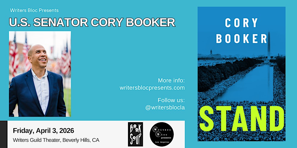 Writers Bloc and Book Soup Present Senator Cory Booker