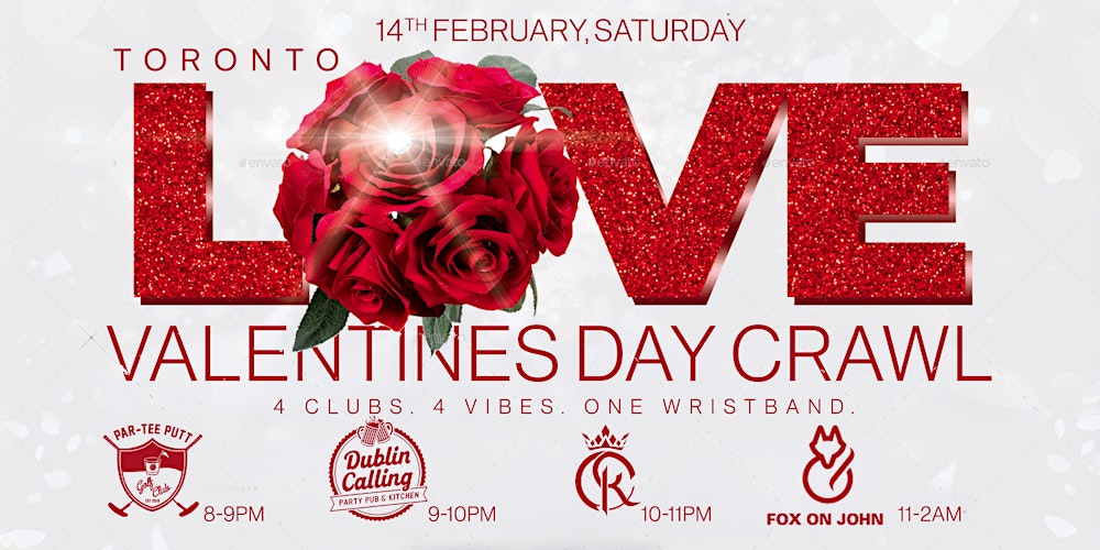 Toronto Valentine’s Day Bar Crawl 2026 | Saturday, February 14