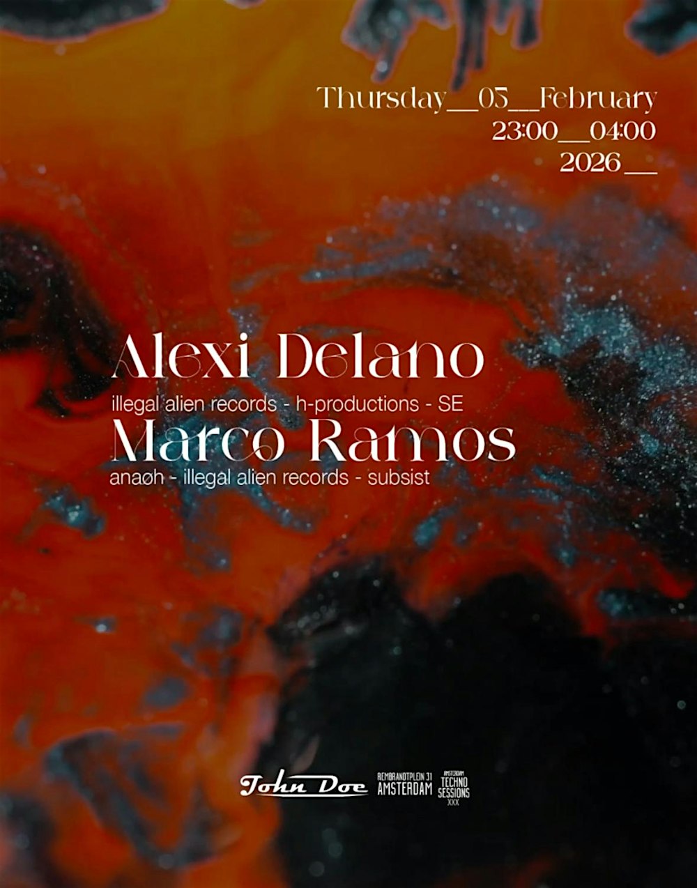 Amsterdam Techno Sessions w/ Alexi Delano (Illegal Alien Records - H.Prod)