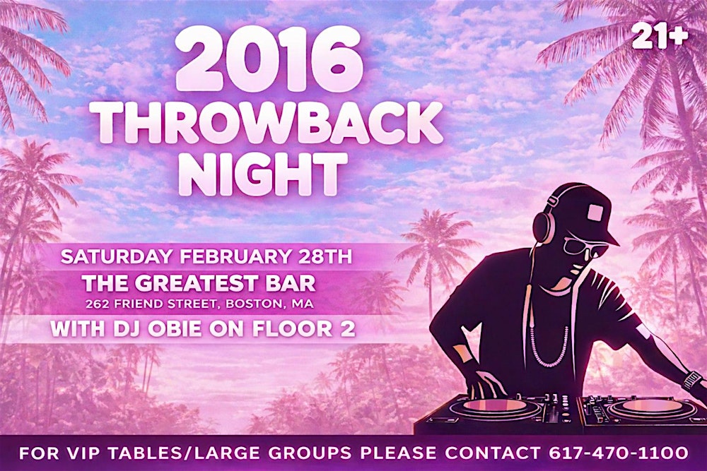 2016 Throwback Night at The Greatest Bar