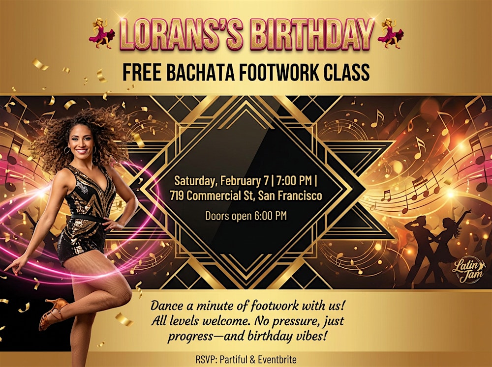 Bachata Footwork Musicality class celebrating Lorans's Birthday