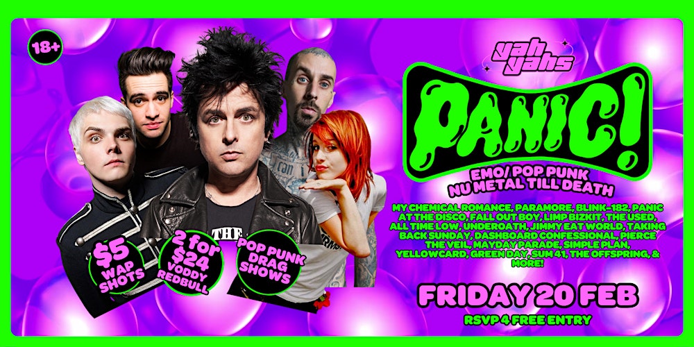 PANIC! Emo/Pop-punk Party FRI FEB 20