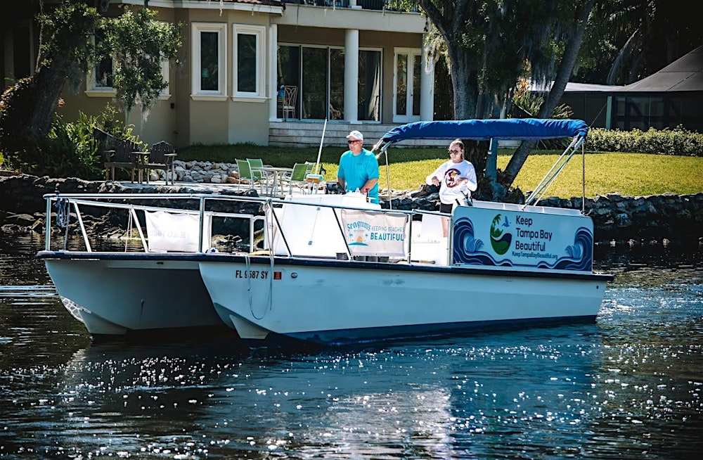 Trash Free Waters boat Cleanup Day