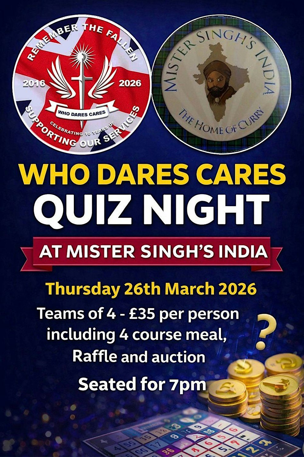 Who Dares Cares  - Quiz Night - Mr Singhs