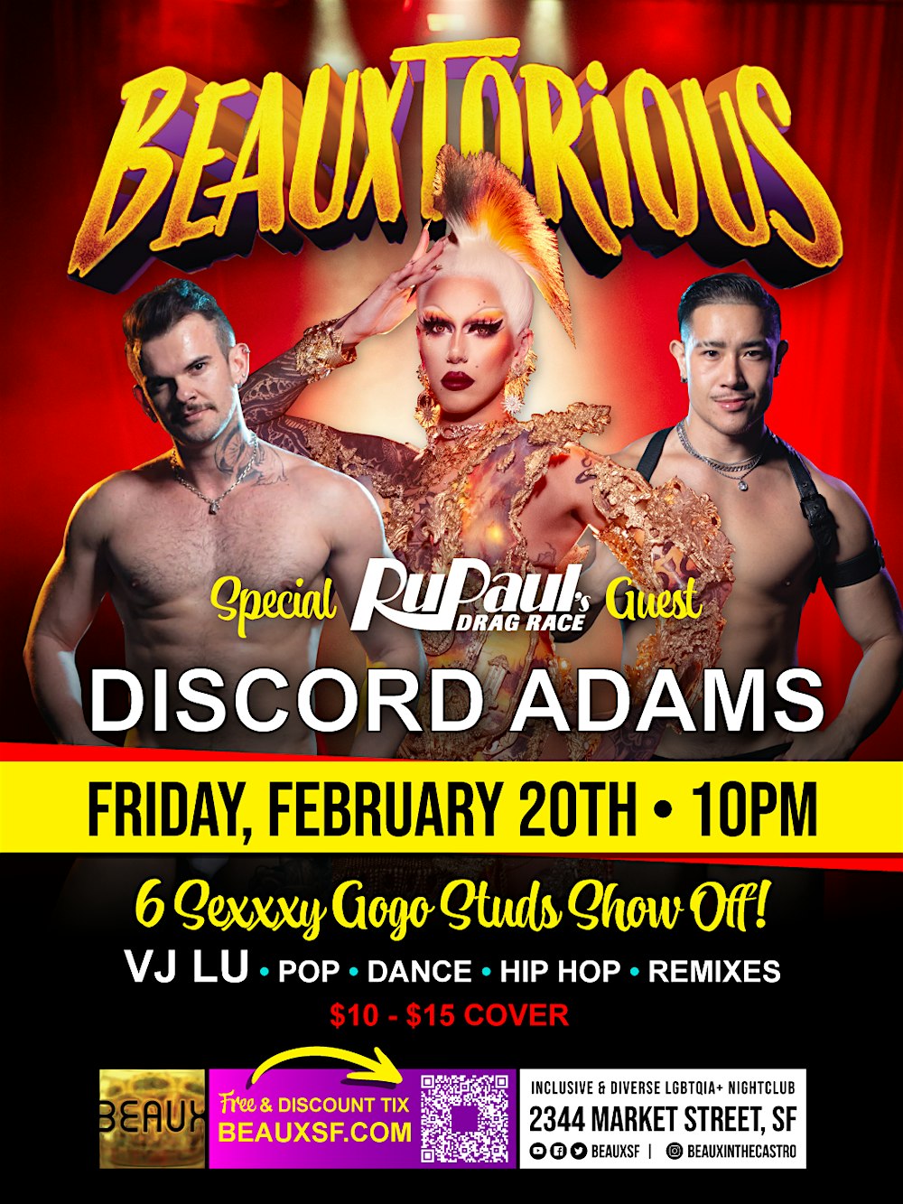 Discord Addams  + Beauxtorious Gogoboy dance party + VJ LU