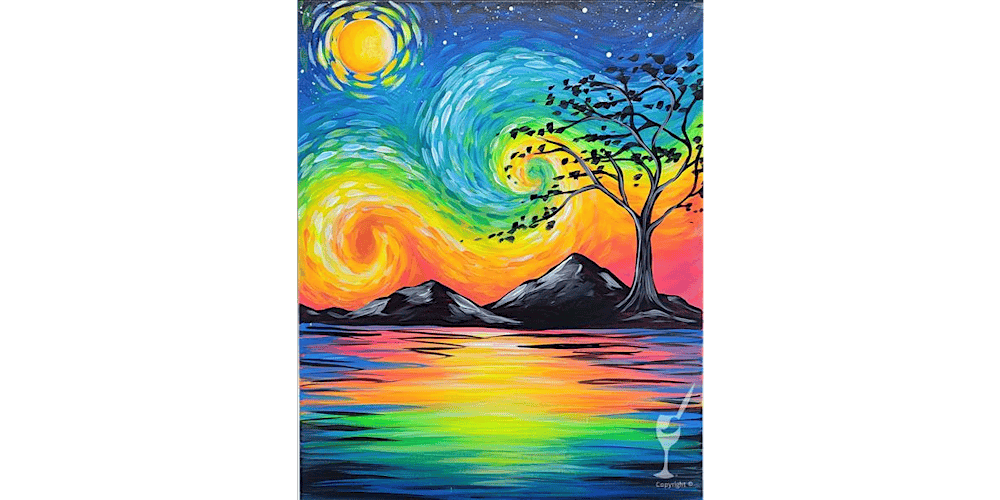 Colorful Starry Night - Paint and Sip in San Antonio | Classpop!™